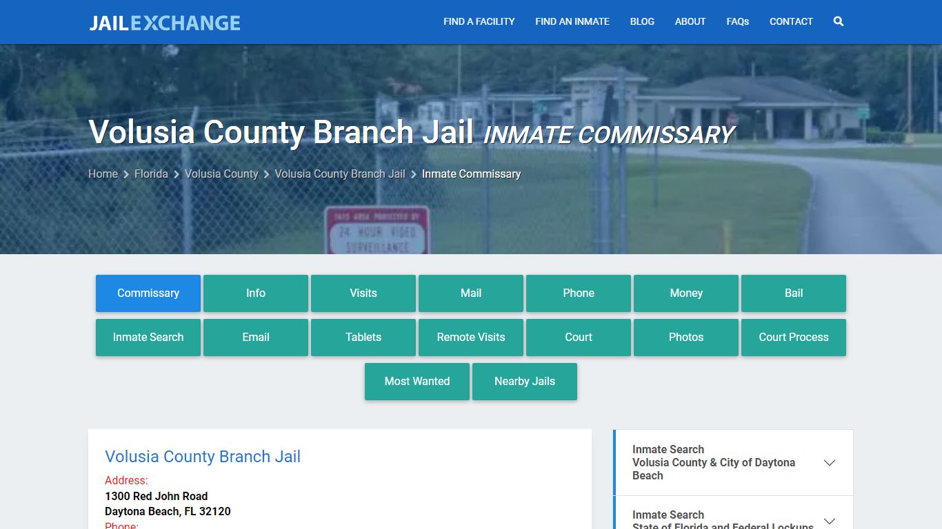 Volusia County Branch Jail Inmate Commissary - Jail Exchange